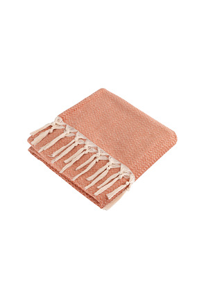 OKRA HOME Kadife Dokulu Zikzak Turuncu TV Battaniyesi – Yumuşak Şal 130x170 cm