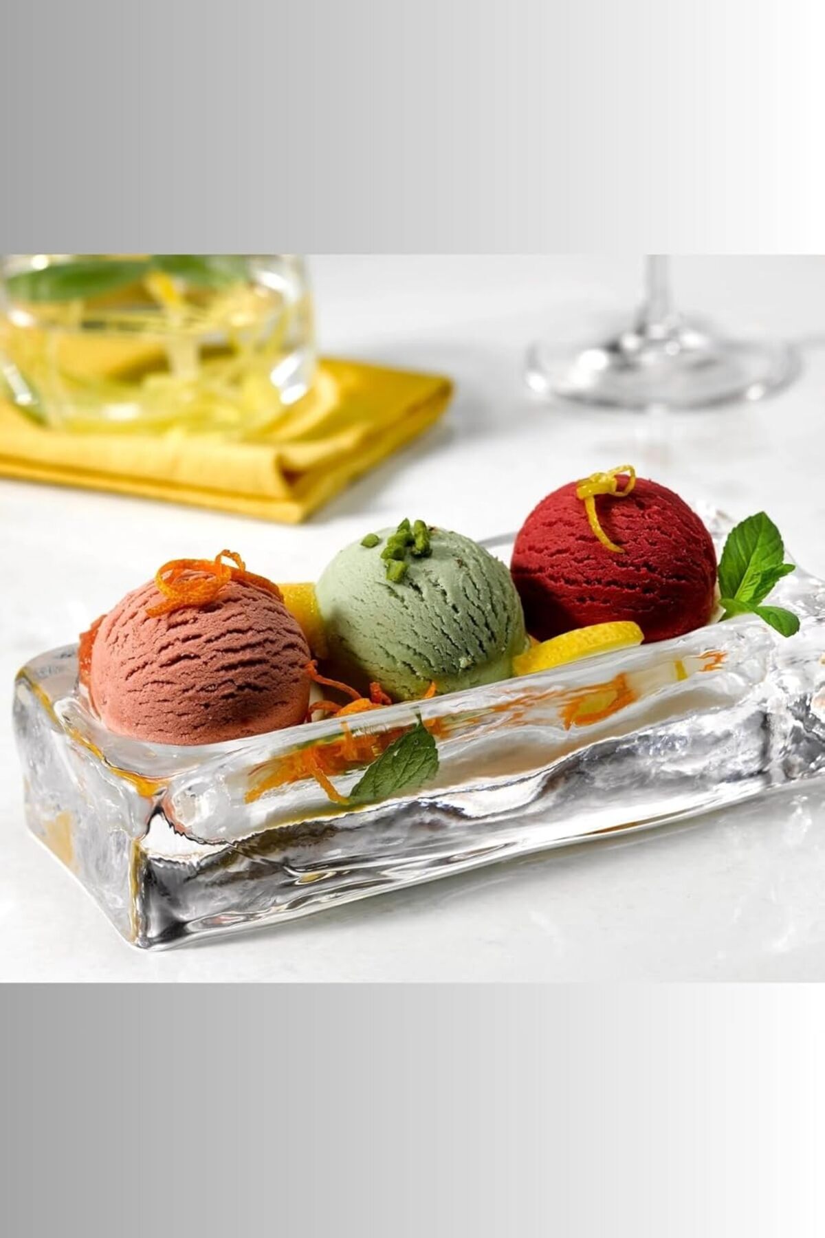 STOREMAX modashine Nude 25368 Ice Cube Dondurma Servis Tabağı – Kristal, 18 cm, El İmalatı polymix 1171935