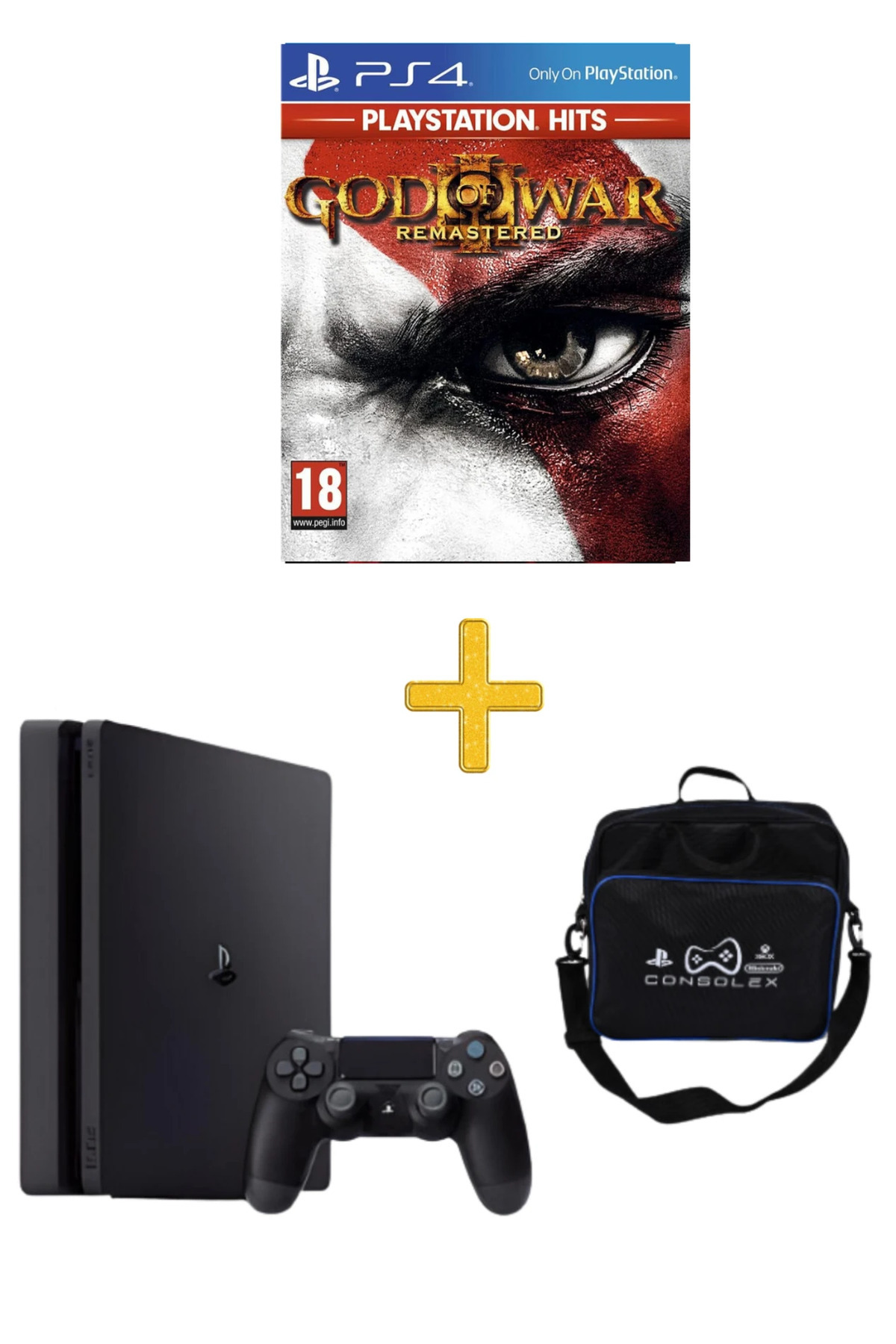 Sony PlayStation 4 Slim 1TB – Türkçe Menü + Tek Kol + God of War 3