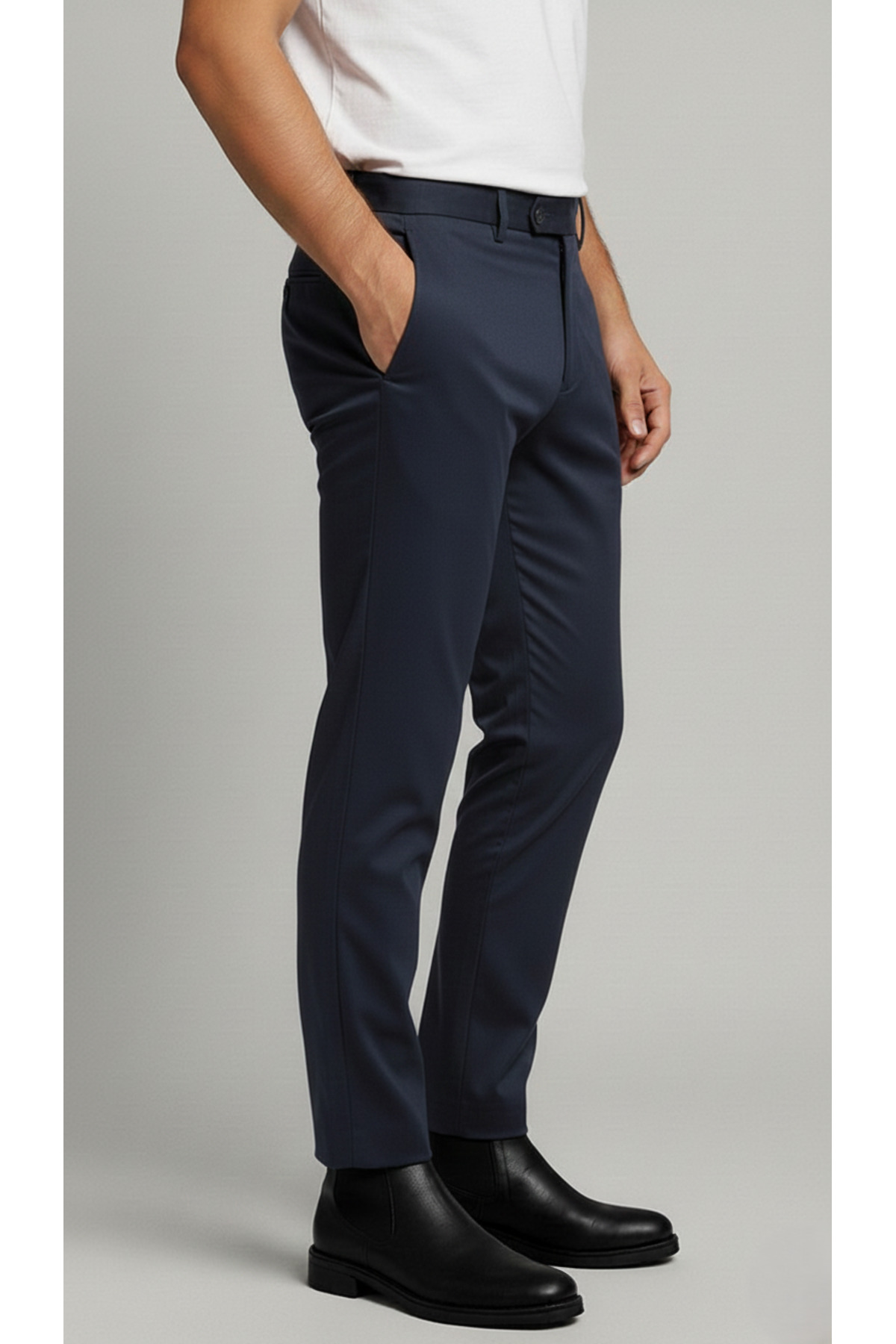 Bürke  Erkek Lacivert Renk Kaliteli Dilli Kumaş Pantolon (100-130 kg battal beden 40-42-44) - Görsel 5