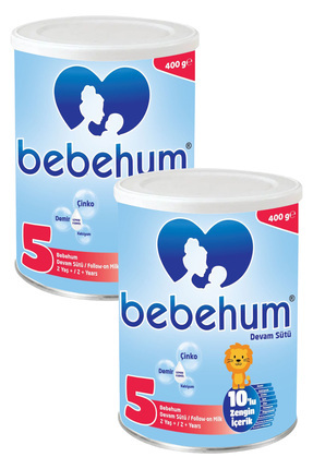 bebehum 5 Numara Teneke Devam Sütü 2 Yaş+ 400 gr x 2 Adet