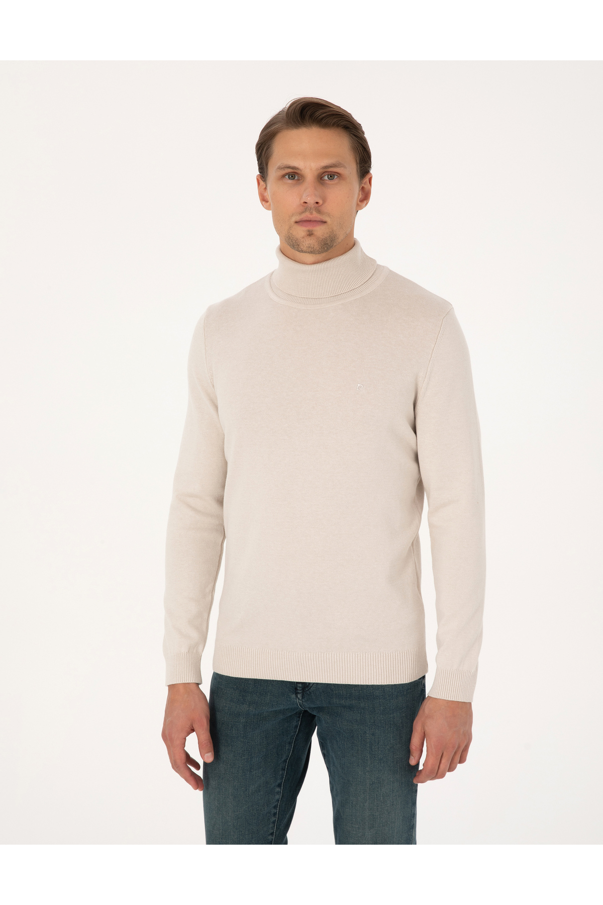 ژاکت بافتنی یقه اسکی مدل Stone Slim Fit کد 50315490-VR049 پیر کاردین پلیور Pierre Cardin