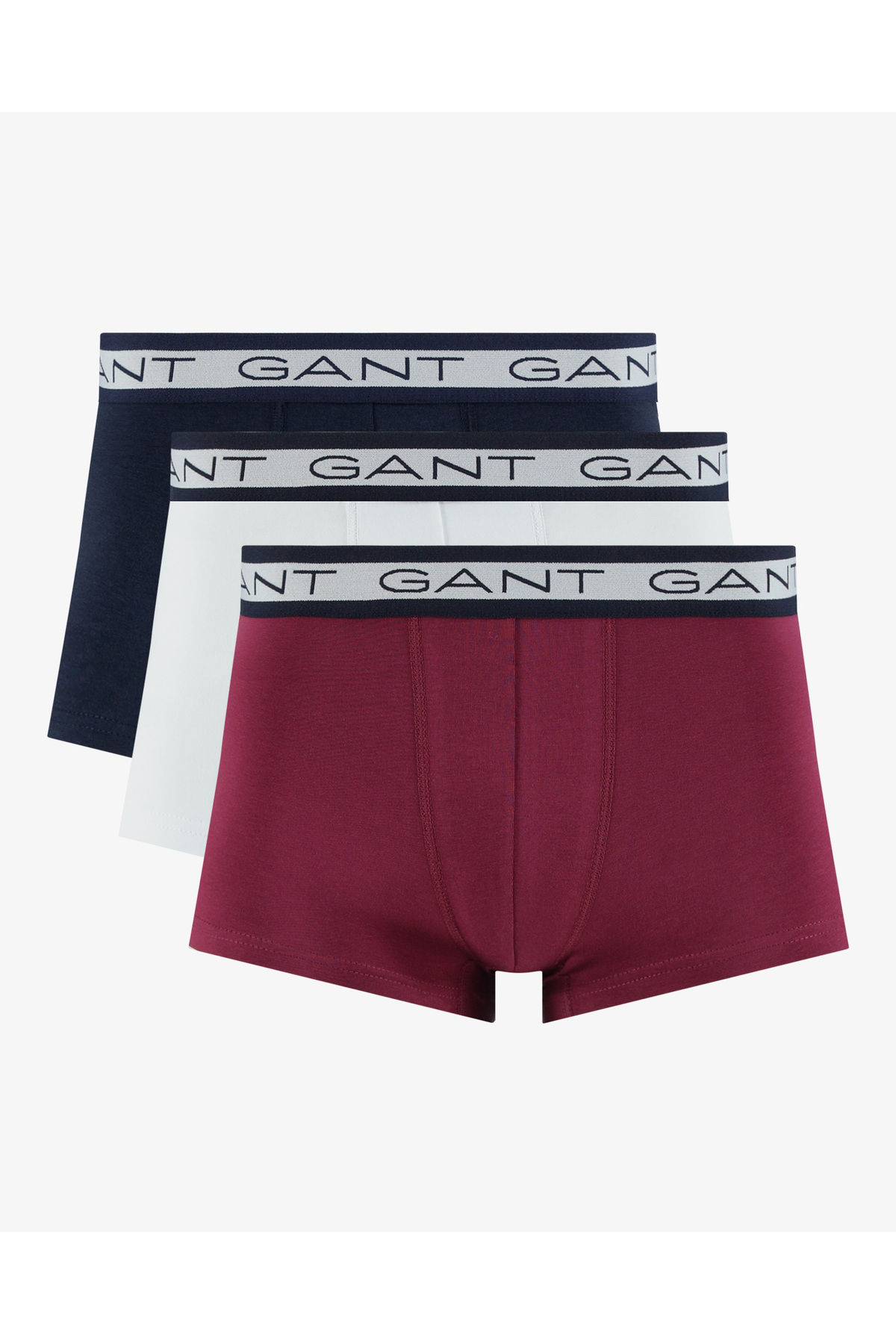 گنت شورت بوکس مردانه سرمه‌ای اسلیم فیت با لوگو، بسته ۳ عددی