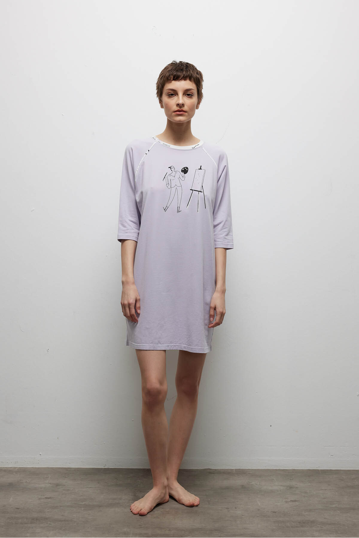 Hays Kadın Pamuklu Uzun Kollu Gecelik