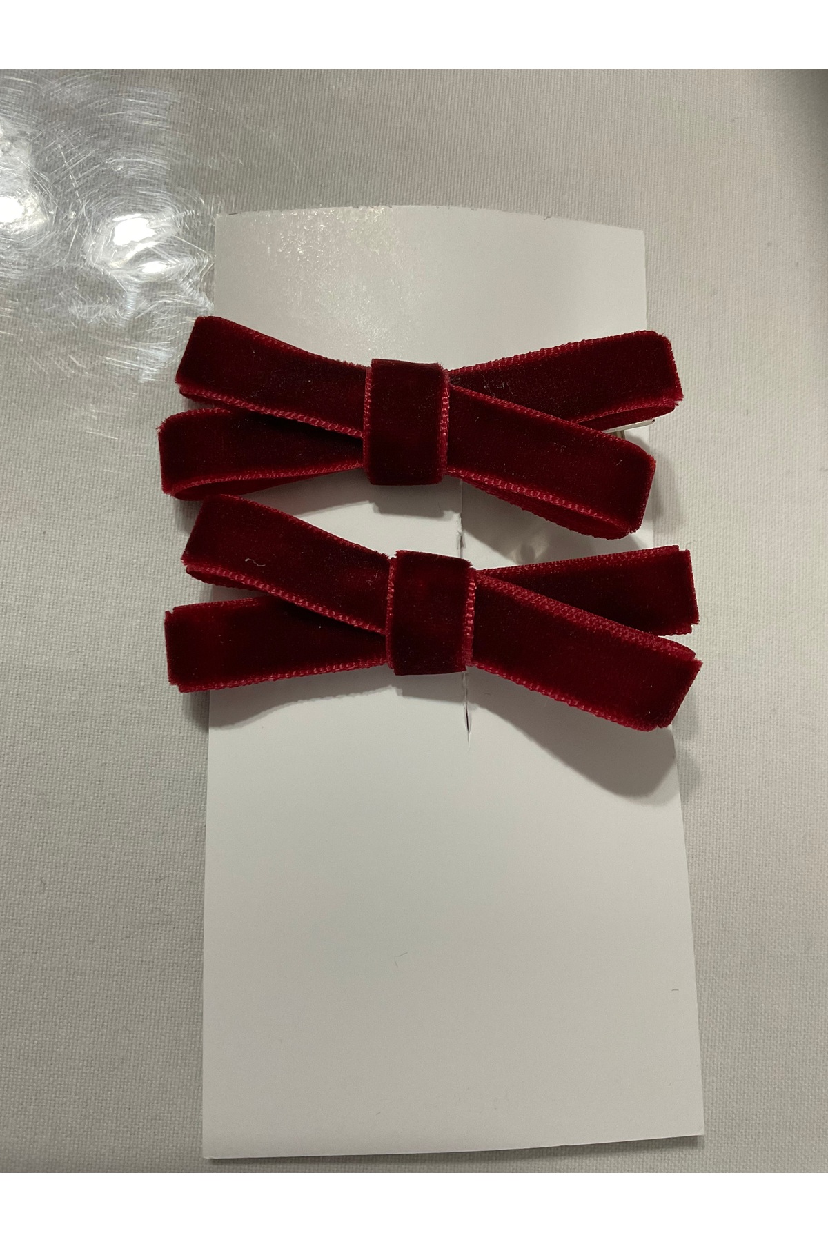 MADE BY PERİ “Kadife Fiyonk Bordo- Saç Tokası 2’li Set, Yumuşak Doku, Zarif ve Şık | Made by Peri”