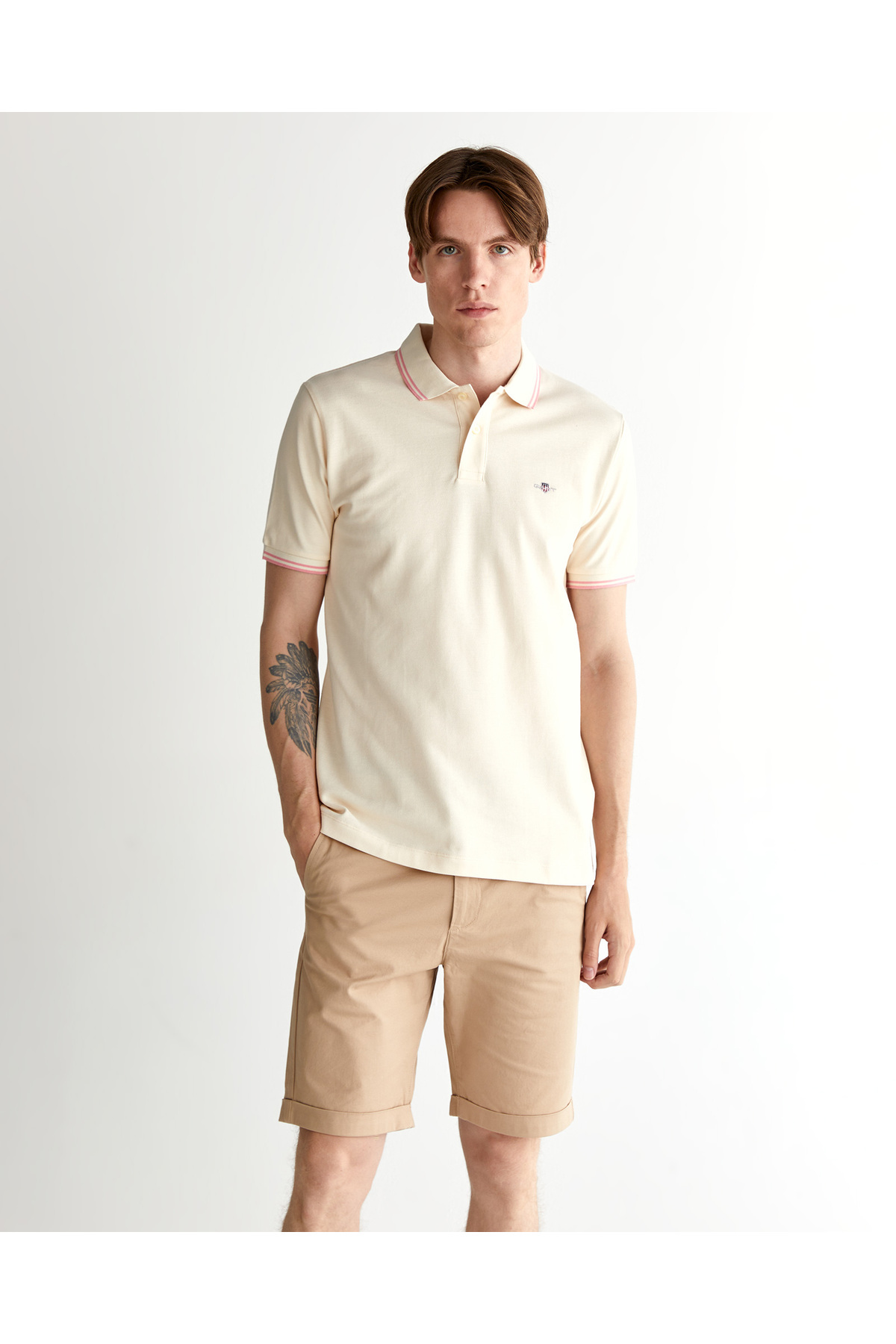 گنت پولو مردانه کرمی سایز معمولی