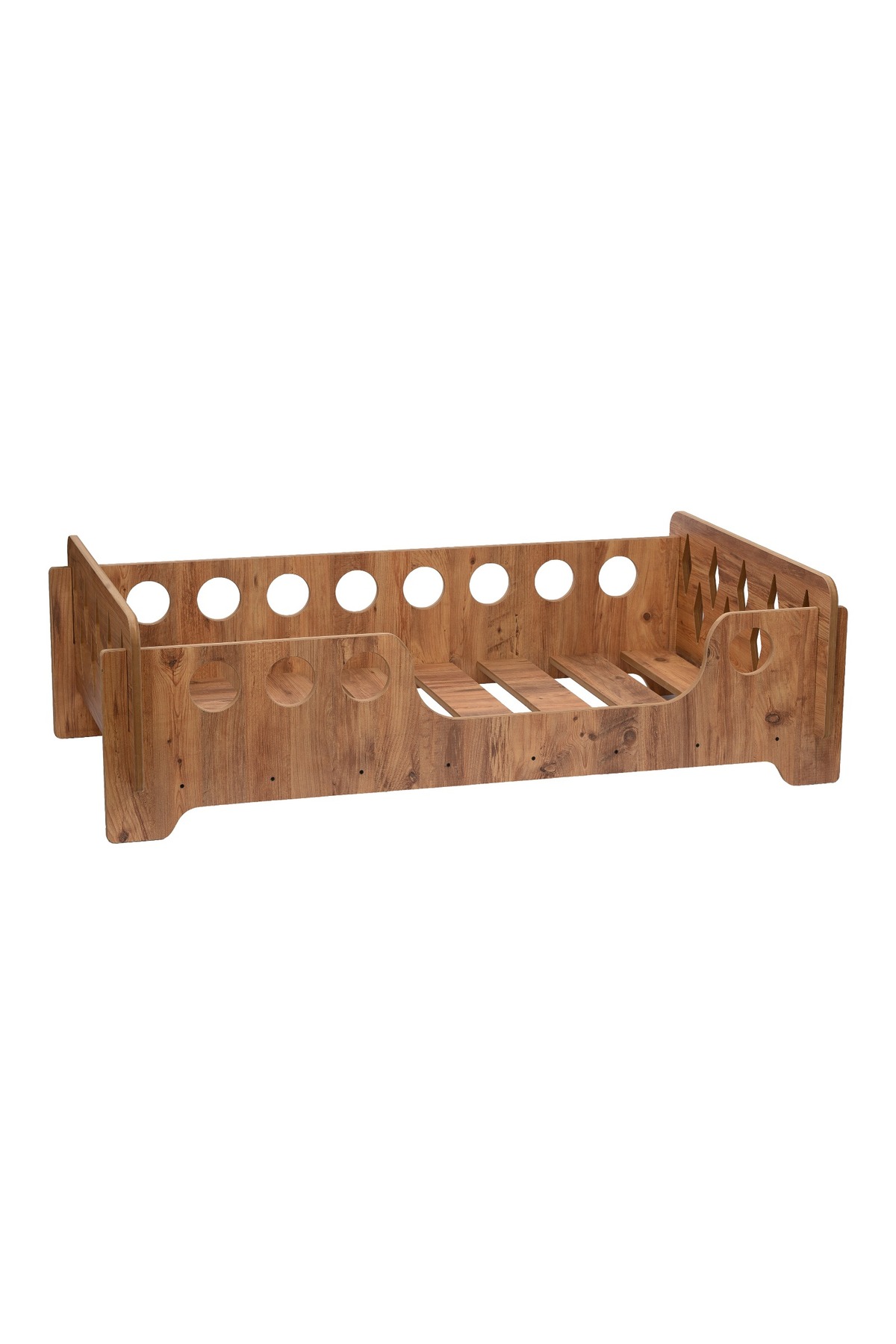 Genel Markalar Ceviz Montessori Karyola 70x140, Ceviz MDF, Ahşap Detaylı Güvenli Çocuk Yatağı fotoğrafı 6 (önizleme)
