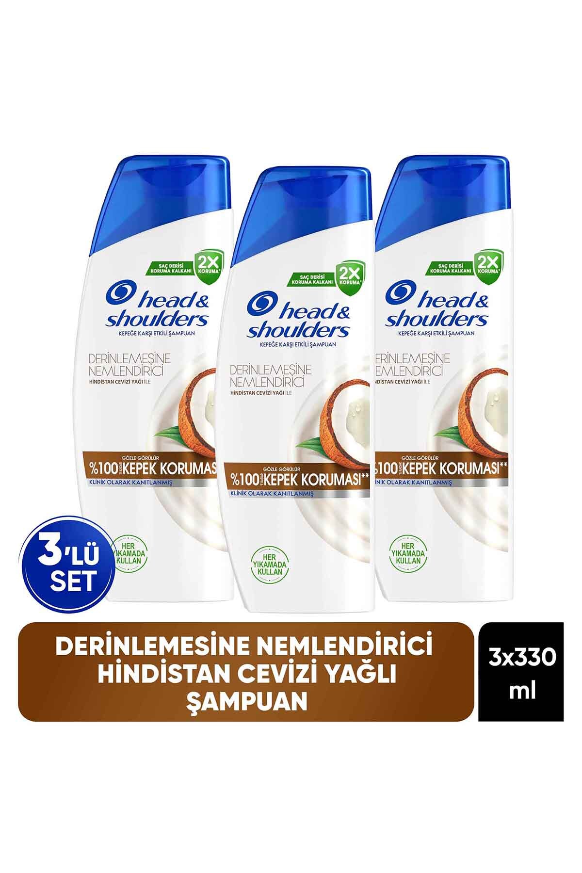 Head & Shoulders Derinlemesine Nemlendirici Kepek Karşıtı Hindistan Cevizi Yağlı Şampuan 330 ml x 3 Adet — 8681002999169