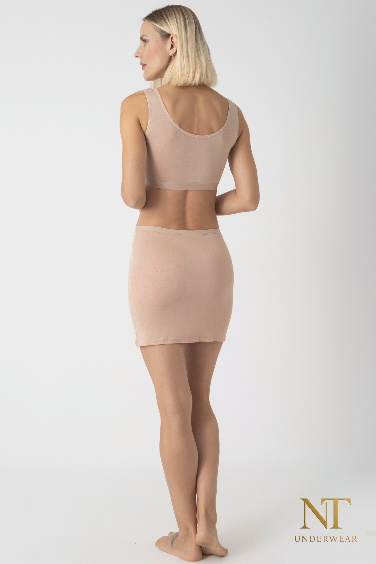 NT Underwear Bambu Mini Etek Astarı, Mini Jupon - Doğal Kumaş, Modern Kalıp. görsel 4