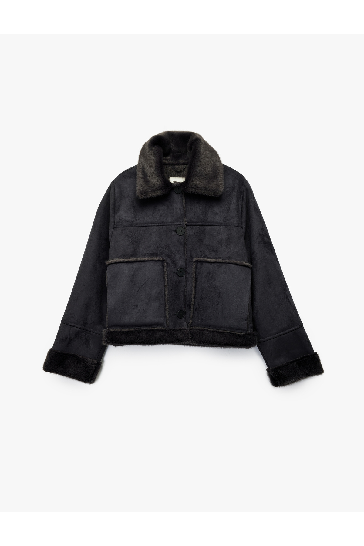 Koton Uzun Kollu Düğmeli Gömlek Yaka Ceket