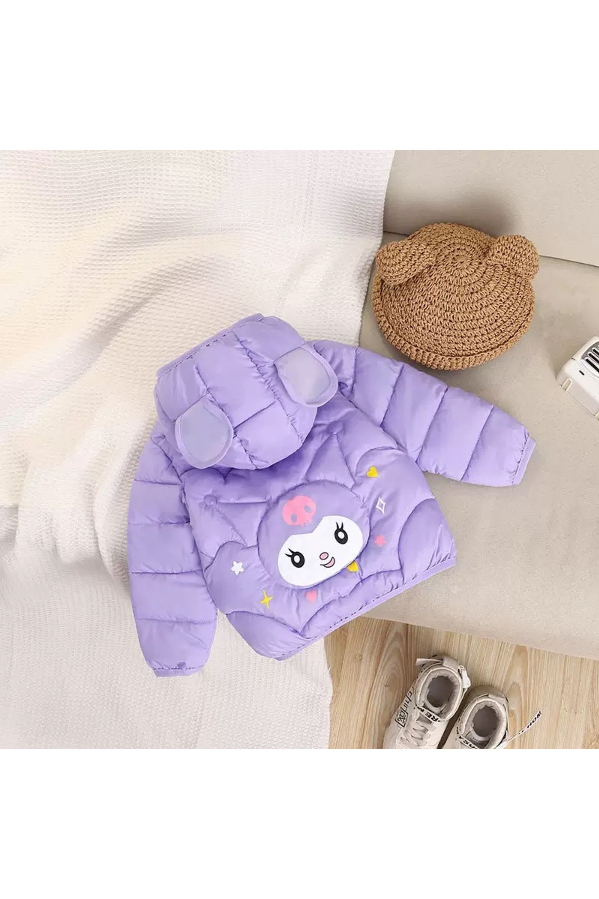 melisam.msg Kız Çocuk Kış Sonbahar Kuromi Işıklı Şişme Mont fotoğrafı 2 (önizleme)