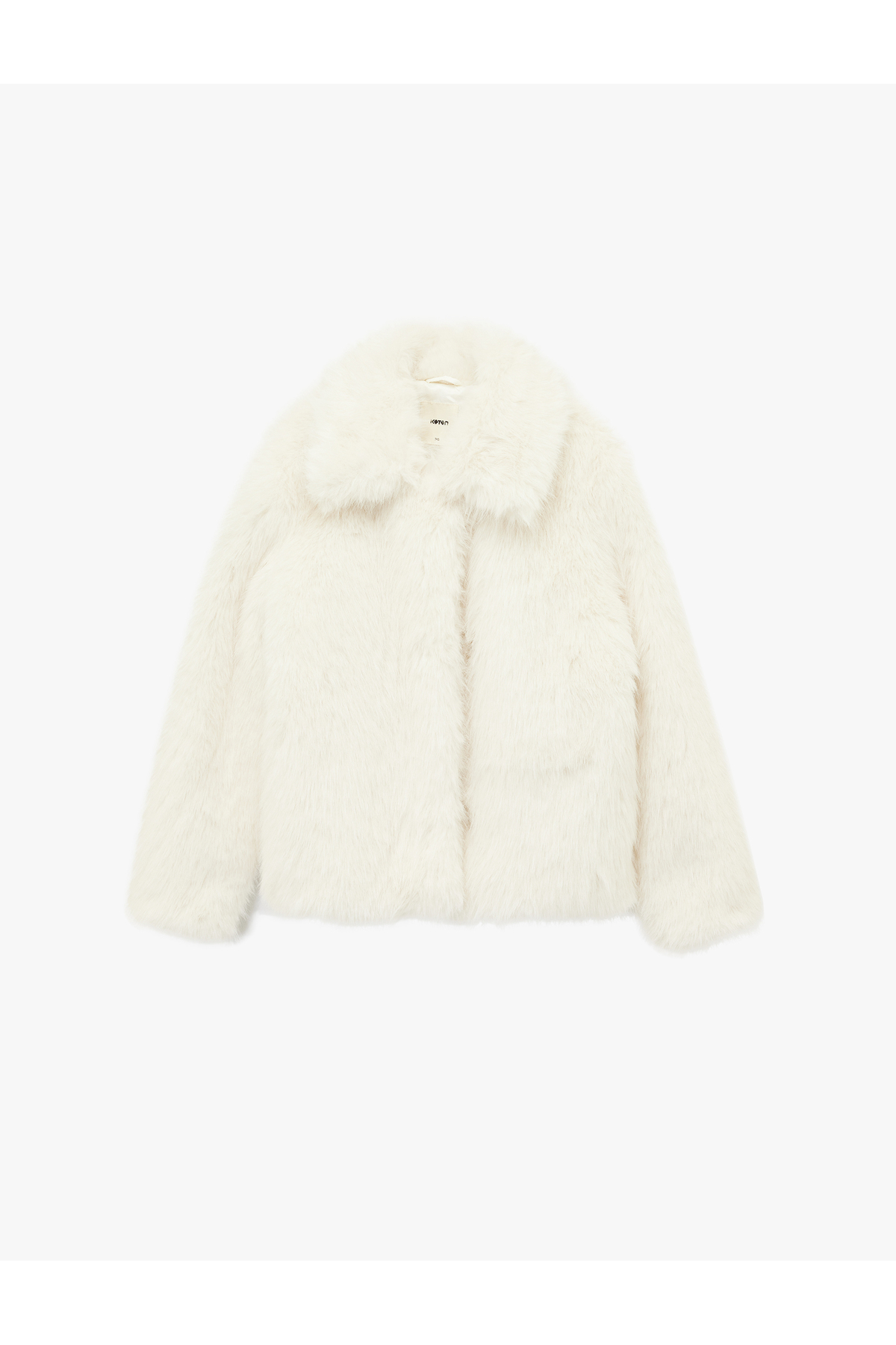 Koton  Suni Kürk Mont Uzun Kollu Crop - Görsel 3