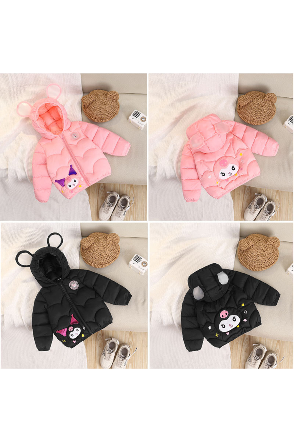 melisam.msg Kız Çocuk Kış Sonbahar Kuromi Işıklı Şişme Mont fotoğrafı 6 (önizleme)