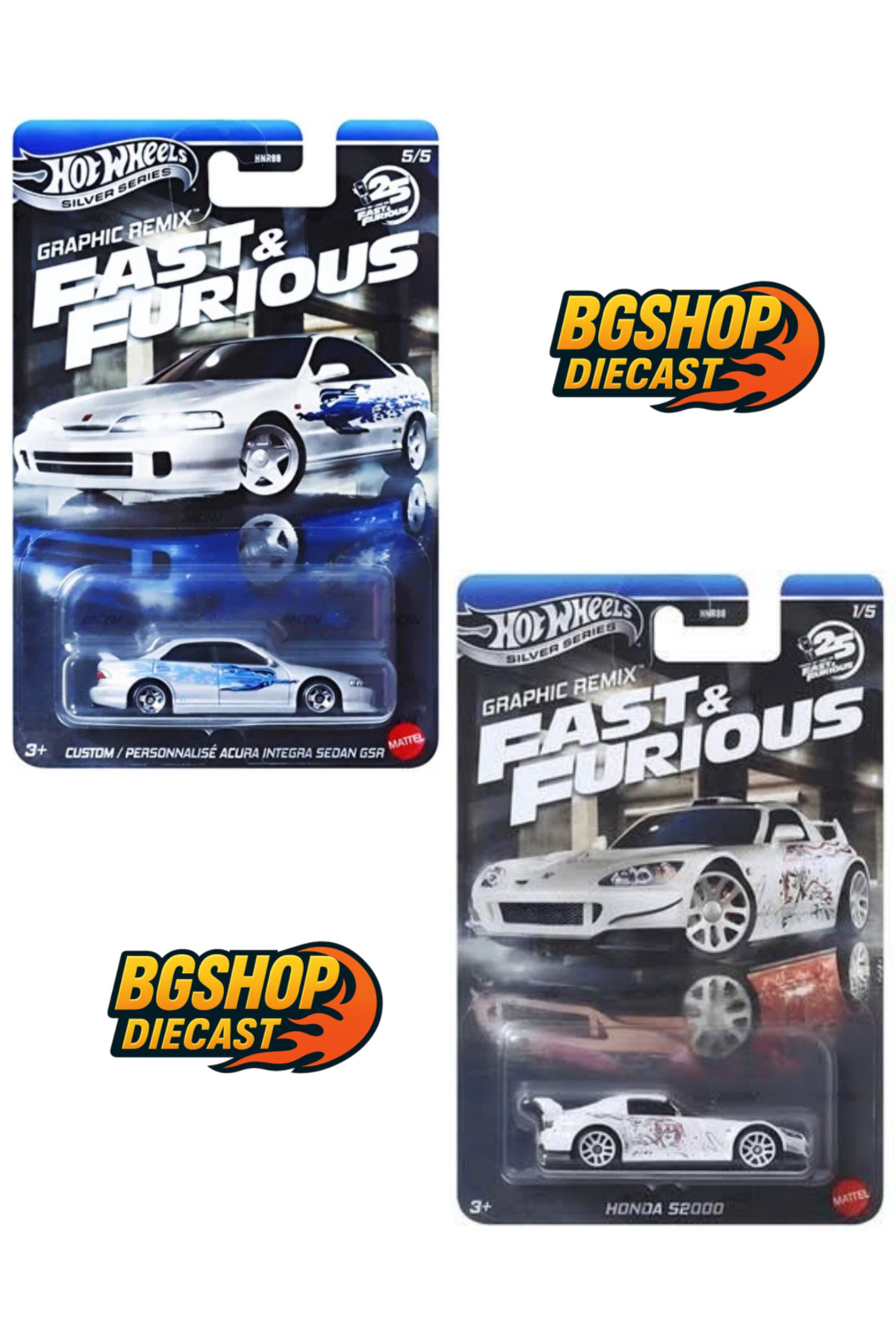 Hot Wheels Mr.G& M&K Custom Signsセット HOT WHEELS Fast & Furious - Custom / Personnalise Integra Sedan