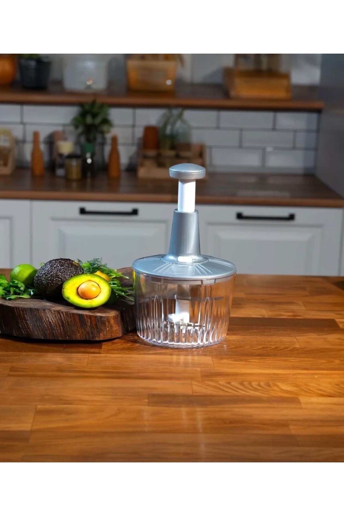 beyshome 5 Bıçaklı Solingen Paslanmaz Çelik Bıçaklı Basmalı El Rondosu Bas Kes Manuel Sebze Doğrayıcı