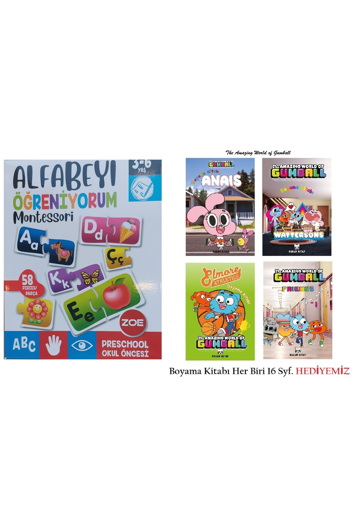 Ks Games Zoe 3-6 Yaş Okul Öncesi Alfabeyi Öğreniyorum (58 Parçalık