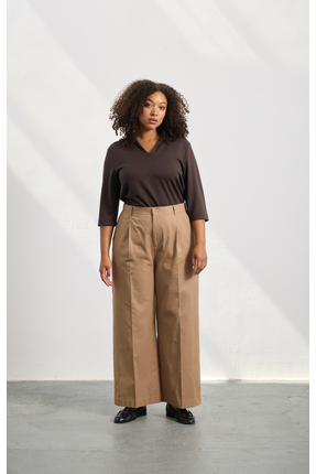 LUOKK VINCENT Geniş Paça Pantolon Camel