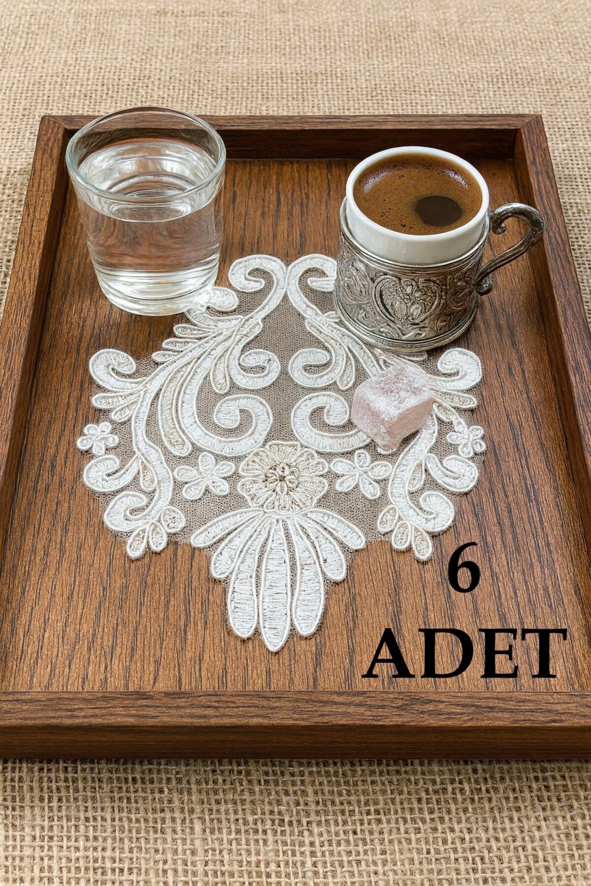 6-Piece Palace Model Decorative Guipure Coffee Cocktail Serving Napkin