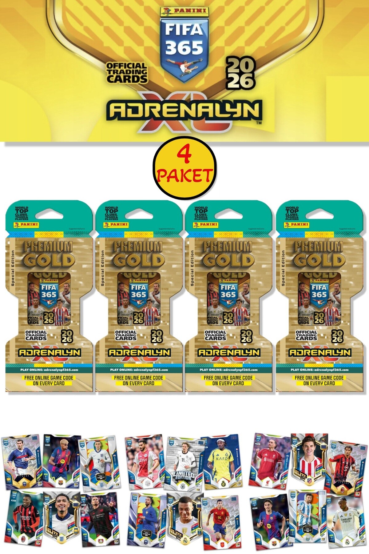 TOYFEST Panini Premium Gold 2026 Adrenalyn XL Futbolcu Kartı
