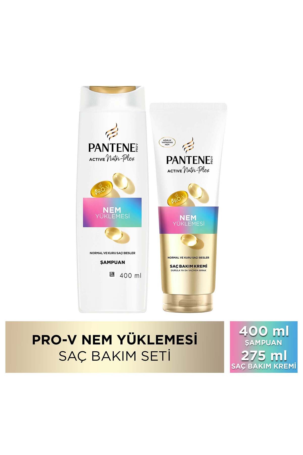 Pantene Nem Yüklemesi Kuru Saçlar için Saç Bakım Seti: Şampuan ve Saç Bakım Kremi — 8681003000024