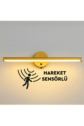Nobbystar Sök-Tak Sensörlü Gold Günışığı Yapışkanlı Pilli Led Aplik 38cm