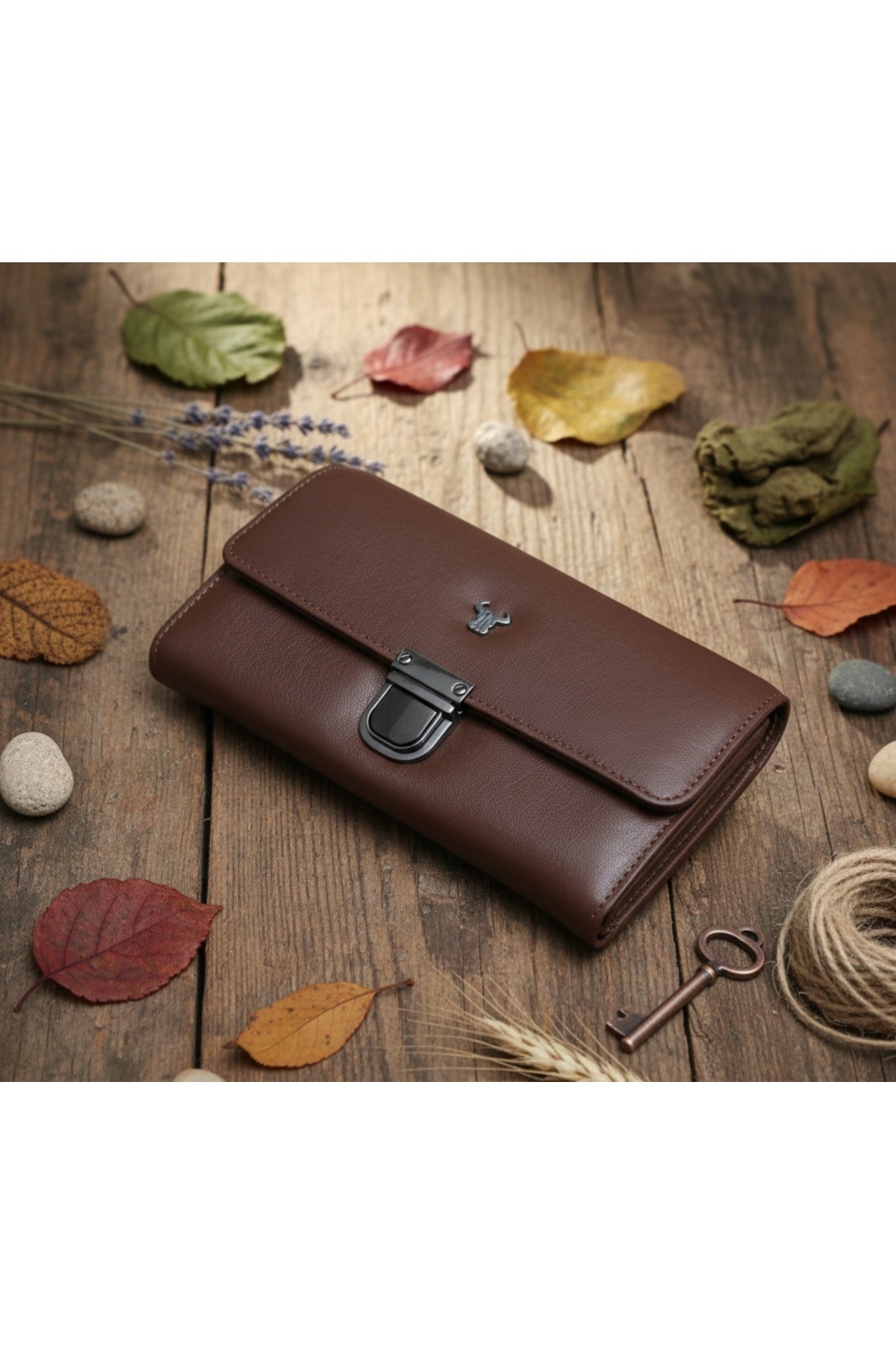 PASSTELL %100 Hakiki Deri Garson Cüzdanı Çek Cüzdanı