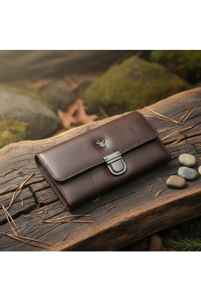 PASSTELL %100 Hakiki Deri Garson Cüzdanı Çek Cüzdanı