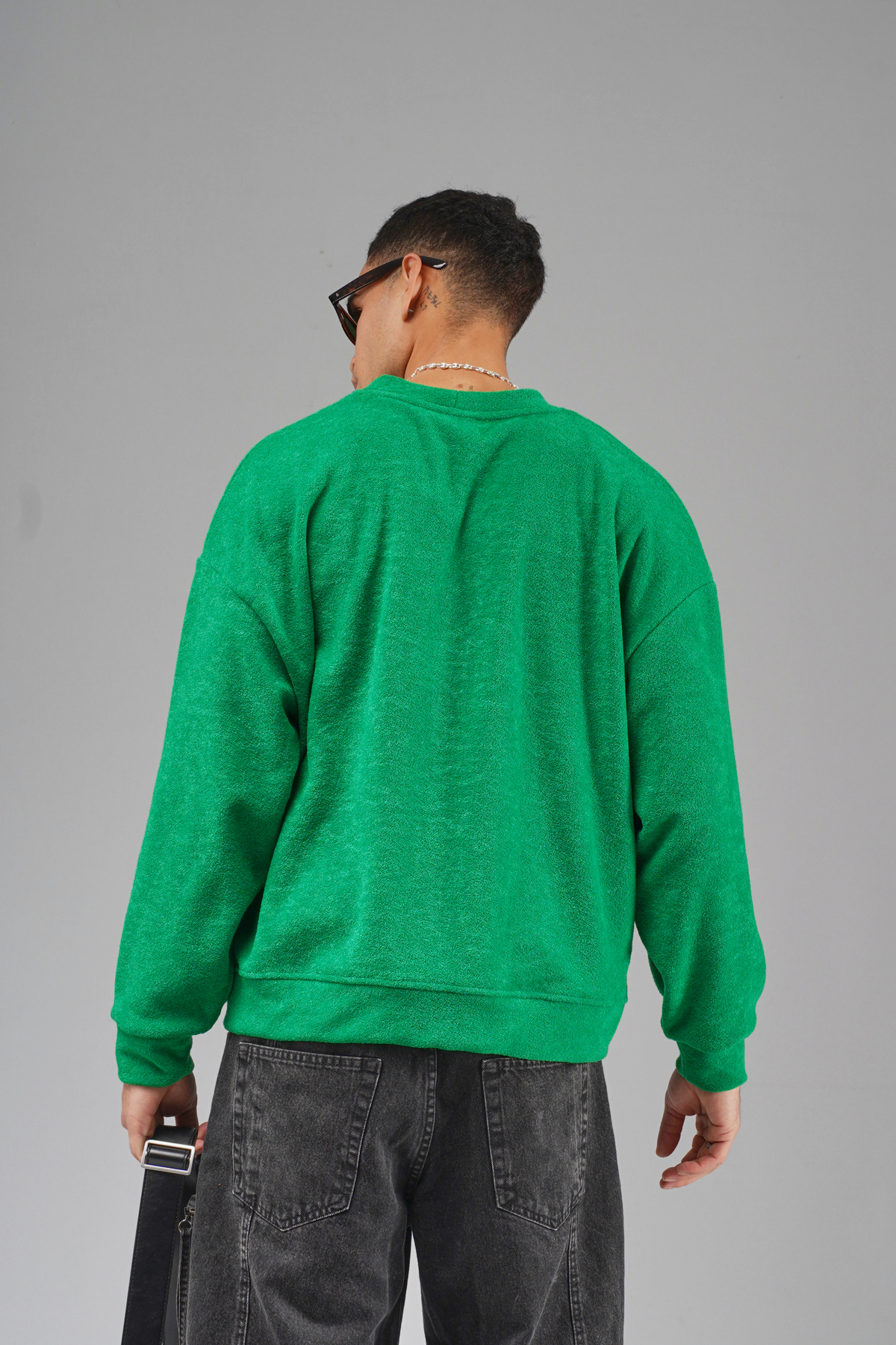 Butik Trend Biz Nakışlı Düğmeli Oversize Erkek Hırka görsel 6