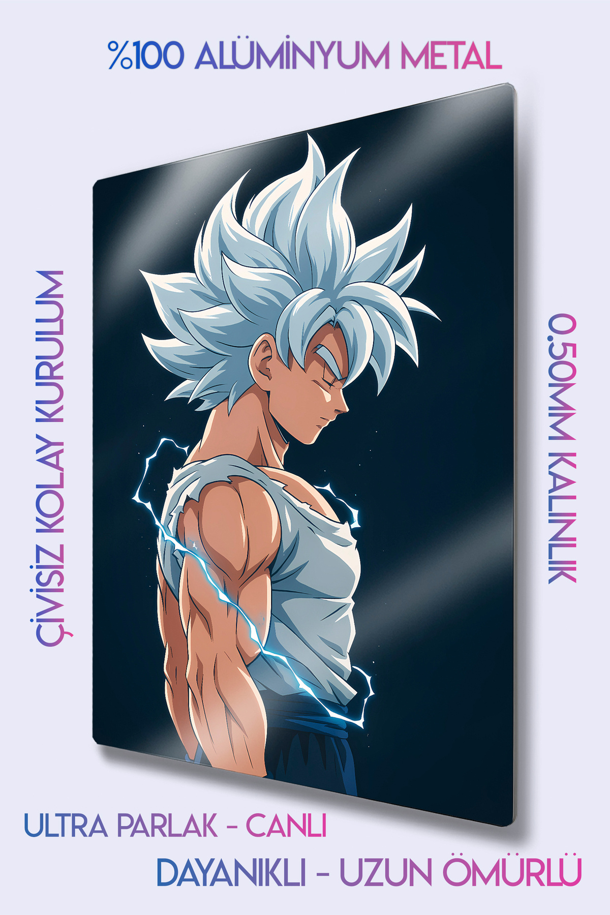 DekorHane Son Goku Metal Tablo, Dragon Ball Z Duvar Dekoru, Anime