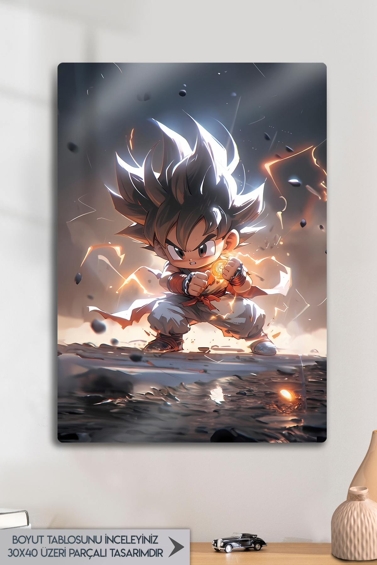 DekorHane Son Goku Metal Tablo, Dragon Ball Z Duvar Dekoru, Anime
