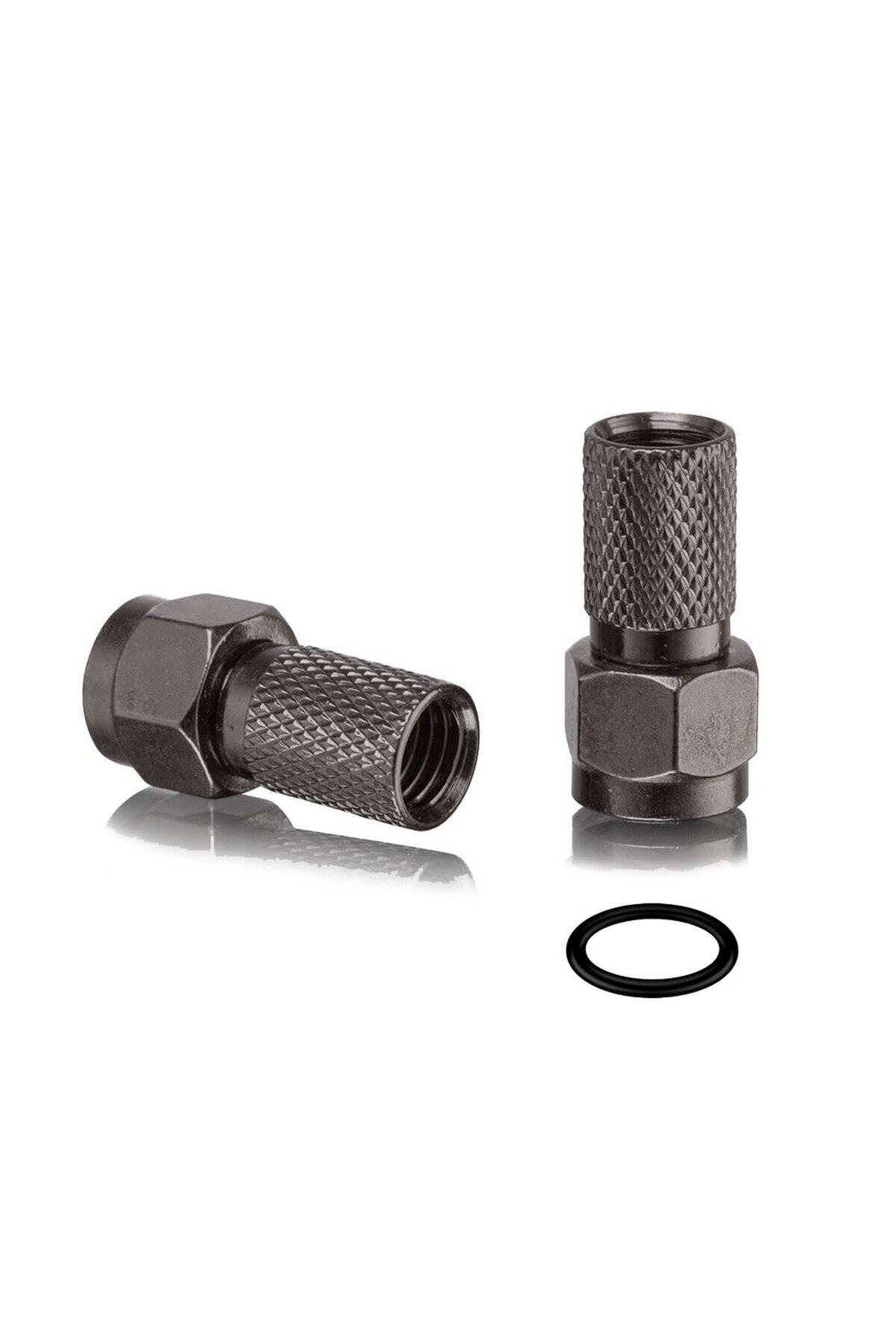 BK Teknoloji Yüksek kaliteli RG6 Contalı Siyah Uydu Kablosu F Konnektör 5 Adet