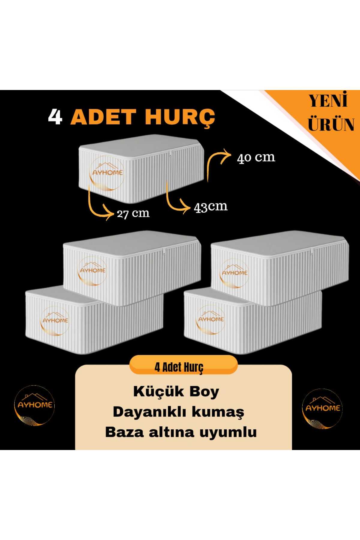 4 Pieces Small Size Under Base Organizer Hatch 43 X 40 X 27 Cm