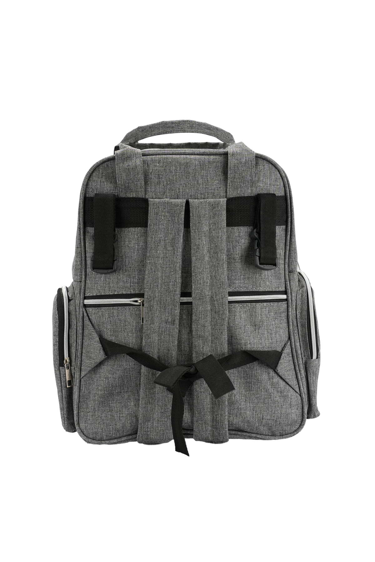 Bagimoo Cepli Anne Bebek Bakım Sırt Çantası Biberon Termoslu Sıvı Geçirmez Bebek Çantası Keten Gri fotoğrafı 4 (önizleme)