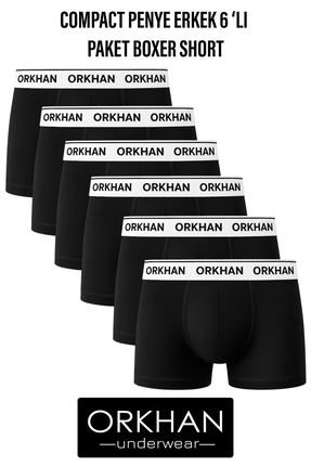 ORKHAN Erkek Boxer , Pamuk Elastan , Likralı ,Günlük ,Soft Kumaş , Esnek 6 'l...