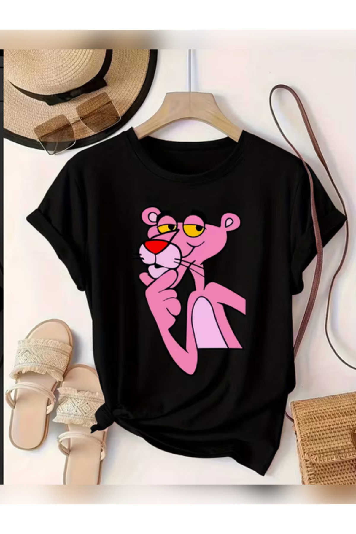 TİMİSİVA Unisex oversize P.PANTER3 majica kratkih rukava sa printom i okrugli...