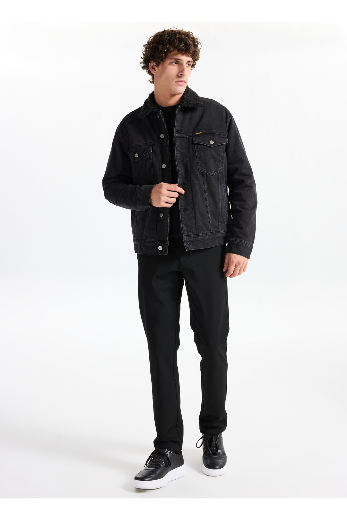 WRANGLER Siyah Erkek Denim Ceket W45D4365818 Siyah Denim Ceket görsel 4