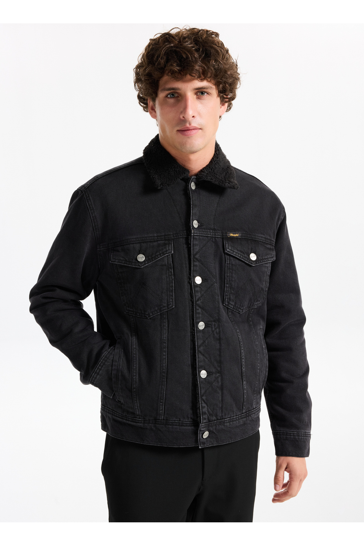 WRANGLER Siyah Erkek Denim Ceket W45D4365818 Siyah Denim Ceket görsel 3
