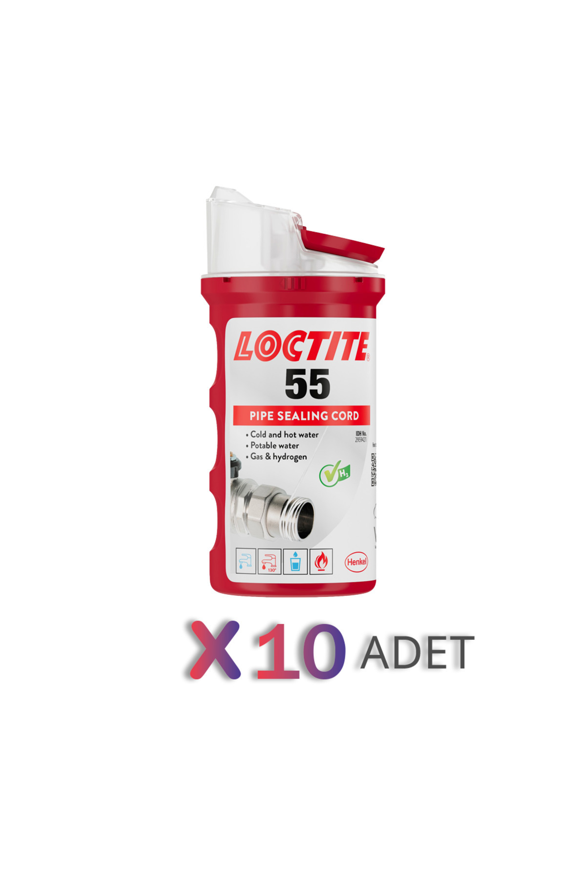 LOCTİTE 55 - 160mt | Boru Dişli Sızdırmazlık | Silikon Ip | 10 Adet