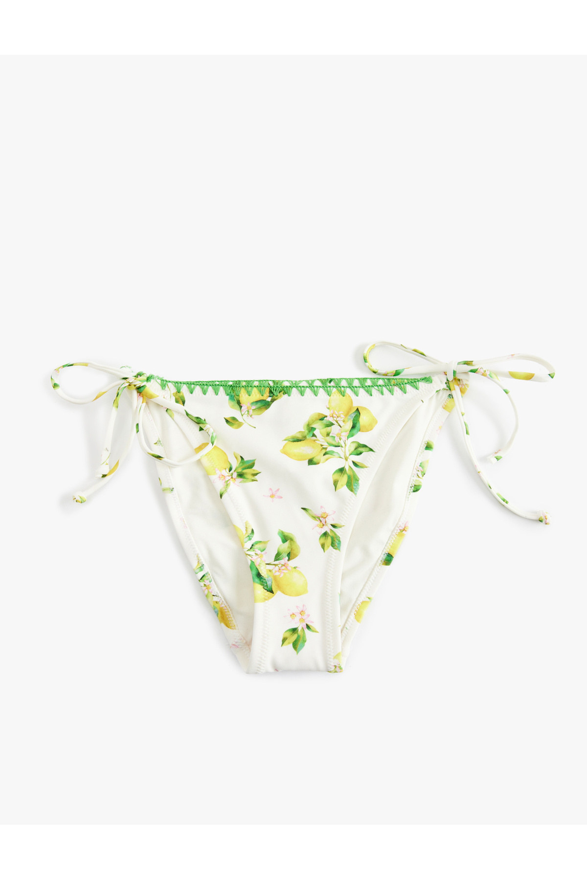 Koton Kroşe Detaylı Yanları İpli Limon Desenli Bikini Altı