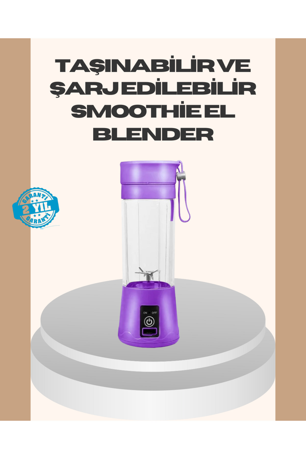 ETC Mini Taşınabilir Blender 380ml USB Şarjlı Detoks Smoothie Hazırlayıcı - MYG5530-9057