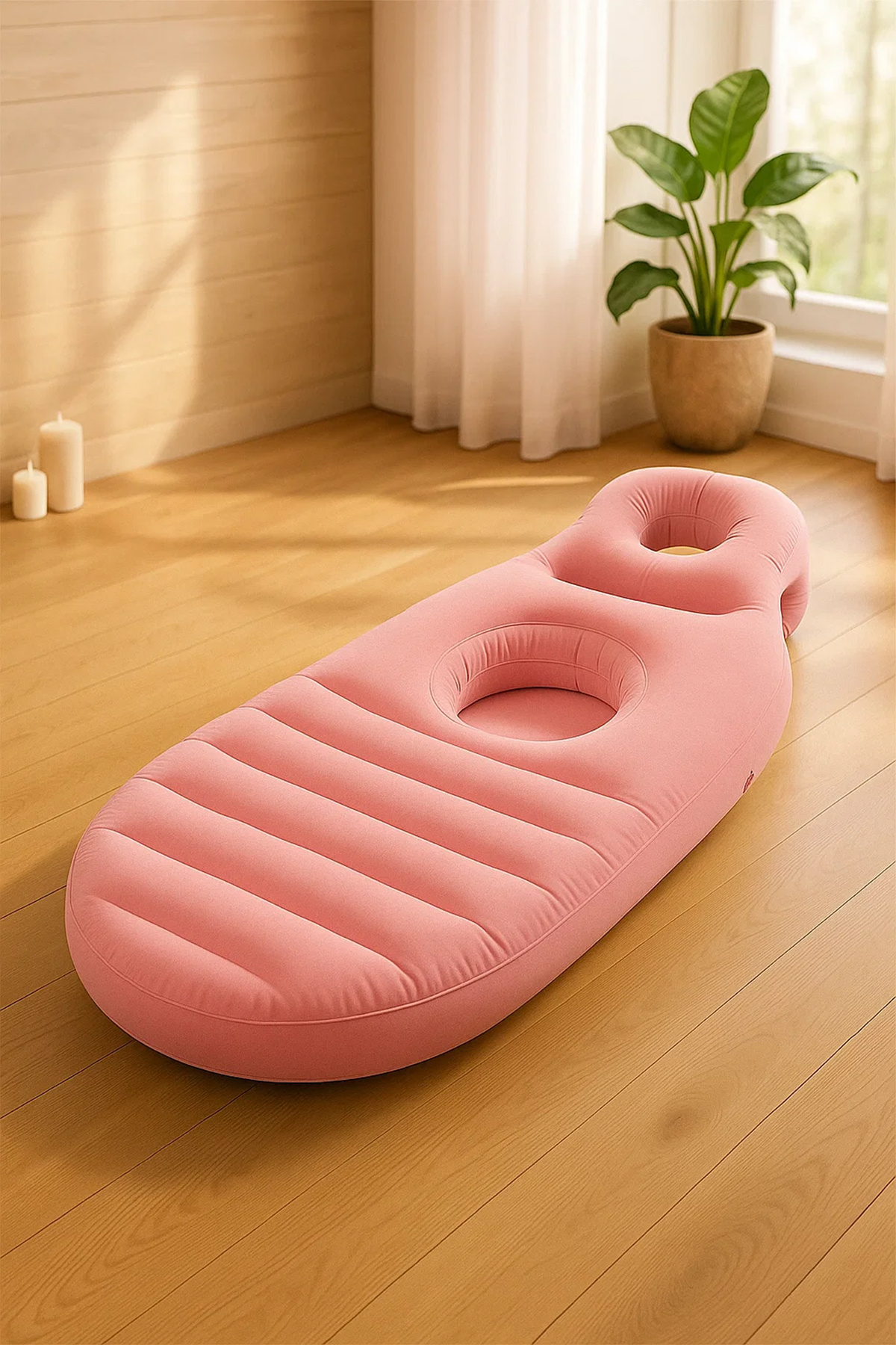 ROBO Şişme Hamile Yatağı Elektrikli Şişirme Pompası Hediyeli Pembe fotoğrafı 6 (önizleme)