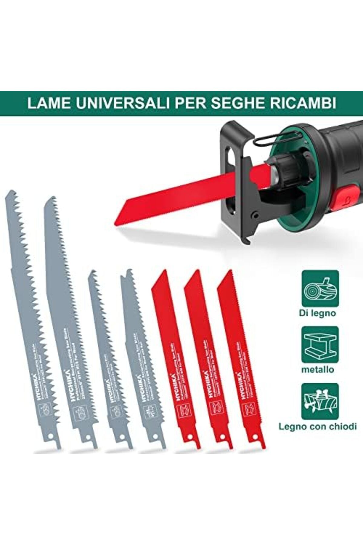 Yıldızan trea_ FOR BETTER LIFE Saber Testere Bıçakları, 16 ADET Testere Bıçağı Metal, Ahşap ve Ahşap İçin Çiv