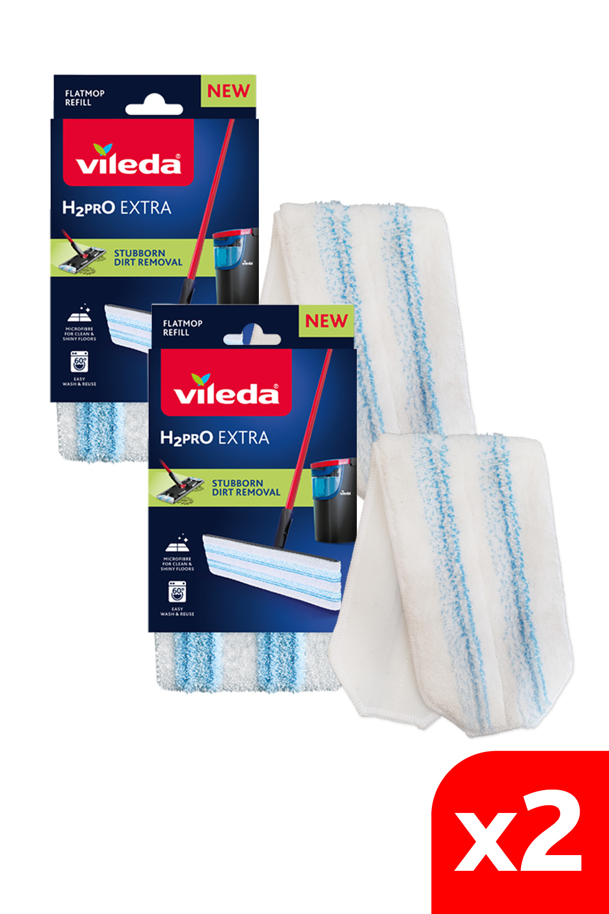Vileda 2 Paket H2PRO %100 Mikrofiber Yedek Mop