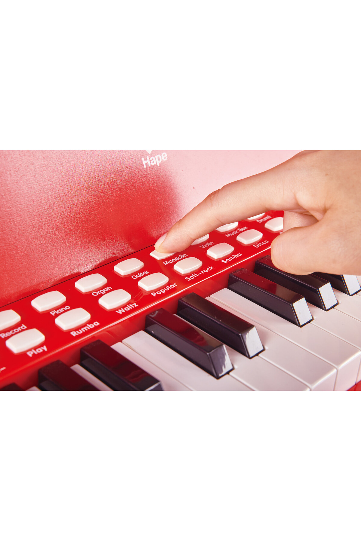 پیانوی موزیکال برقی ۲۵ کلیدی با چراغ و چهارپایه – قرمز