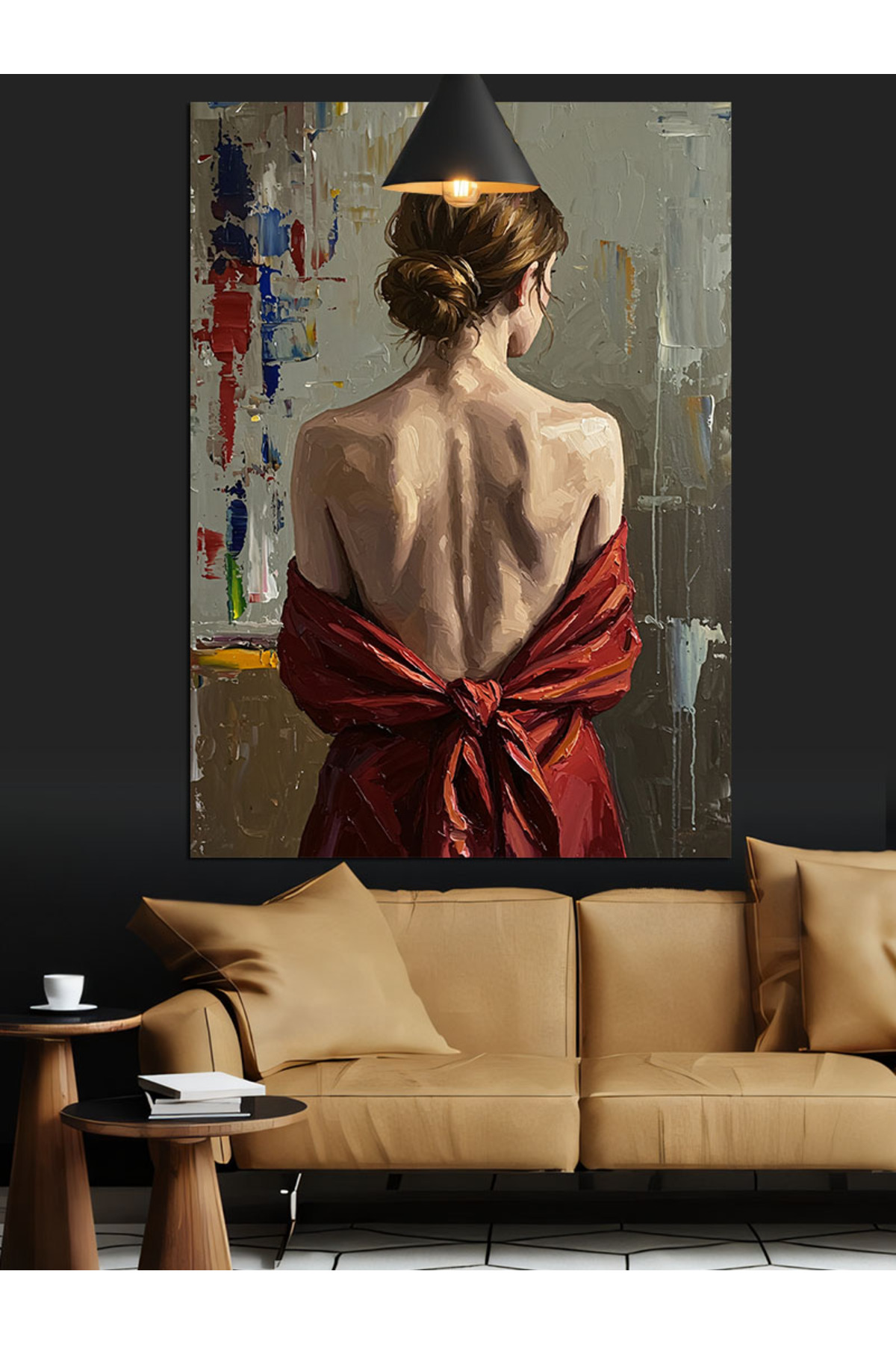 Arkası dönük Yüksek kaliteli yağlı boya dokulu Kanvas Canvas Tablo kanvas tablo canvas tablo duvar
