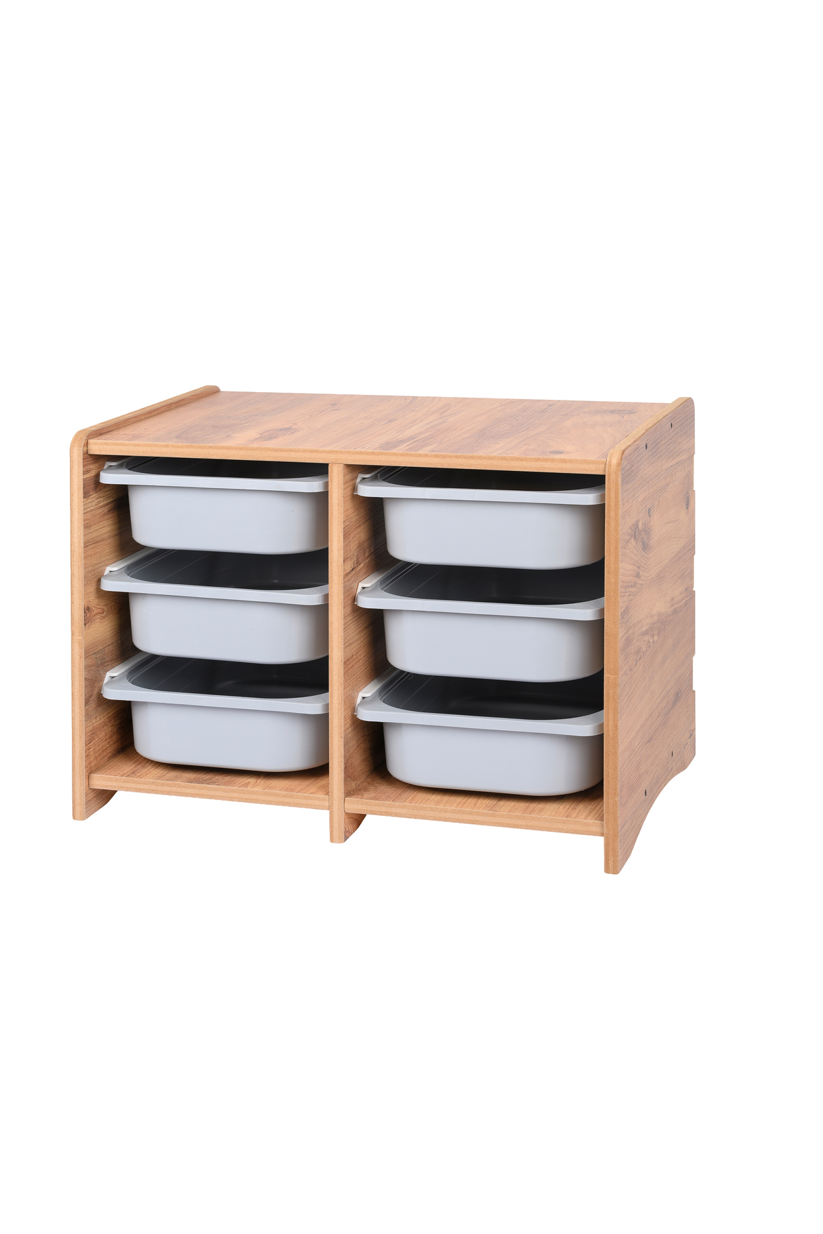 BEEVOLİ 18mm MDF Ceviz Çocuk Odası Dolabı, Gri Çekmeceli 6’lı Düzenleyici Ünitesi 75x45x60 fotoğrafı 4 (önizleme)