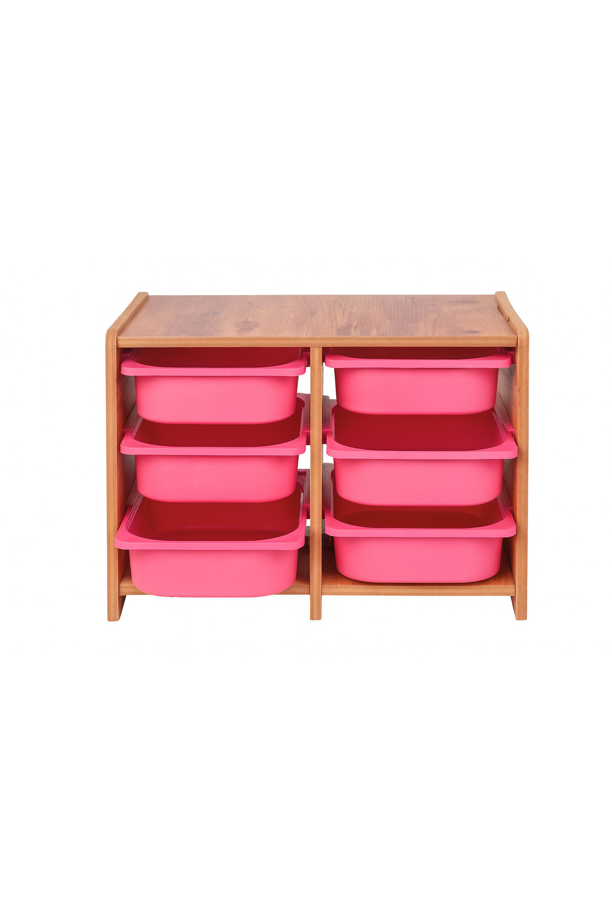 BEEVOLİ 18mm MDF Ceviz Çocuk Odası Dolabı, Pembe Çekmeceli 6’lı Düzenleyici Ünitesi 75x45x60 fotoğrafı 4 (önizleme)