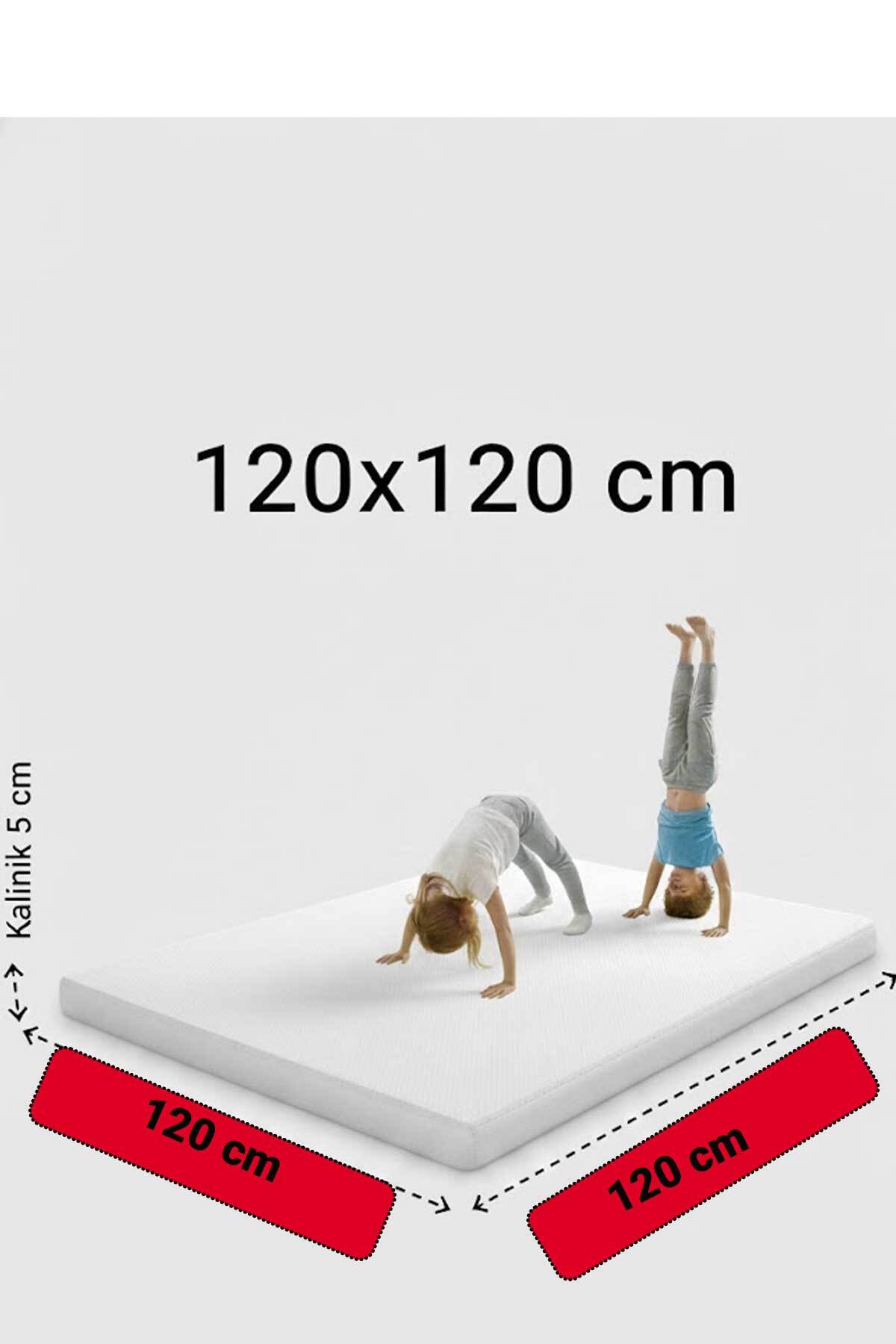 RevuBaby Çocuk Jimnastik Minderi 120x120x5 Cm 600 Denye Sıvı Geçirmez Kumaş Kaydırmmaz Yıkanabilir BÜYÜK BOY fotoğrafı 2 (önizleme)