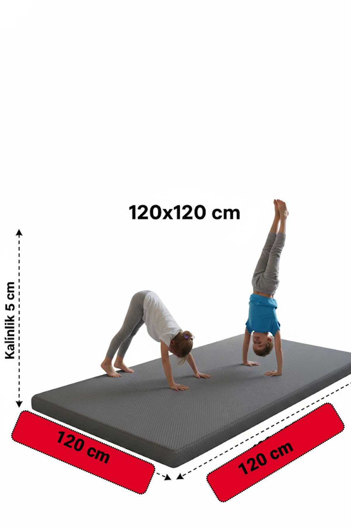RevuBaby Çocuk Jimnastik Minderi 120x120x5 Cm 600 Denye Sıvı Geçirmez Kumaş Kaydırmmaz Yıkanabilir BÜYÜK BOY fotoğrafı 3 (önizleme)