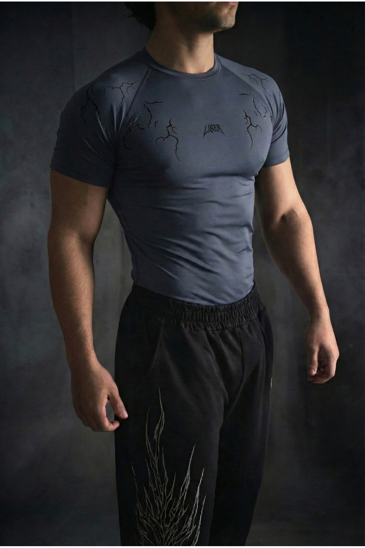 Liber Slayer Fit - Compression T-shirt Nefes Alan Ultra Esnek Yapı Fitness görsel 2